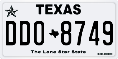 TX license plate DDO8749