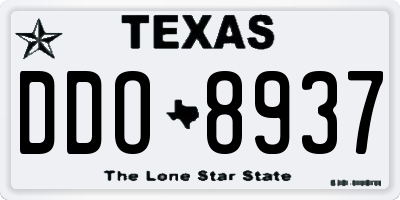 TX license plate DDO8937