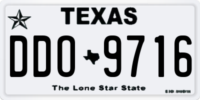 TX license plate DDO9716