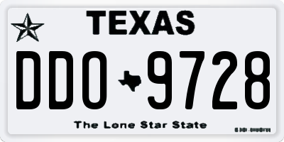 TX license plate DDO9728