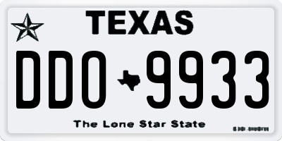 TX license plate DDO9933