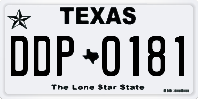 TX license plate DDP0181