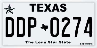 TX license plate DDP0274