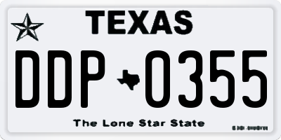 TX license plate DDP0355