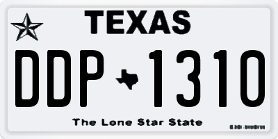 TX license plate DDP1310