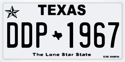 TX license plate DDP1967
