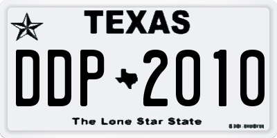 TX license plate DDP2010