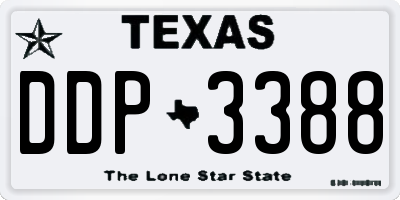 TX license plate DDP3388