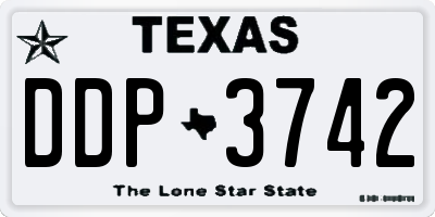 TX license plate DDP3742