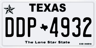 TX license plate DDP4932