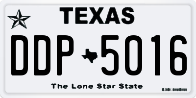 TX license plate DDP5016