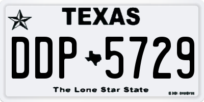 TX license plate DDP5729