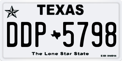 TX license plate DDP5798