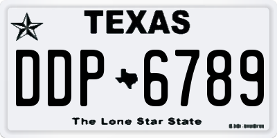 TX license plate DDP6789