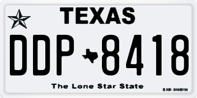 TX license plate DDP8418