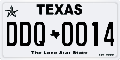TX license plate DDQ0014