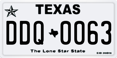 TX license plate DDQ0063