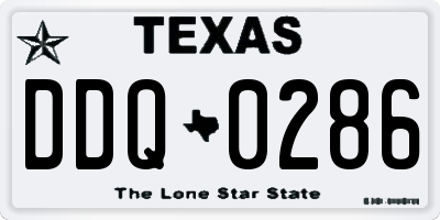 TX license plate DDQ0286
