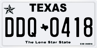 TX license plate DDQ0418