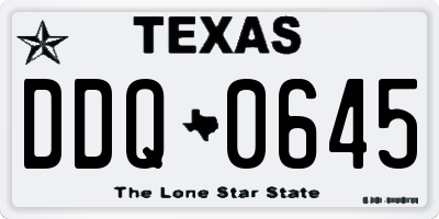 TX license plate DDQ0645