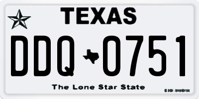 TX license plate DDQ0751