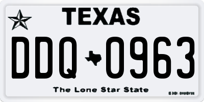 TX license plate DDQ0963