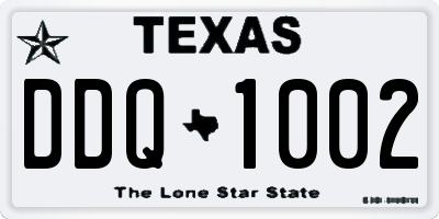 TX license plate DDQ1002
