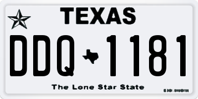 TX license plate DDQ1181