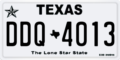 TX license plate DDQ4013