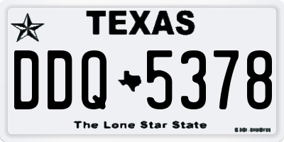 TX license plate DDQ5378