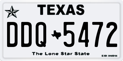 TX license plate DDQ5472