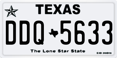 TX license plate DDQ5633