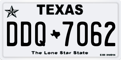 TX license plate DDQ7062