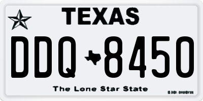 TX license plate DDQ8450