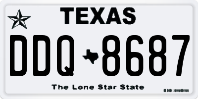 TX license plate DDQ8687