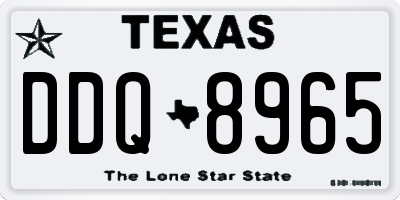 TX license plate DDQ8965