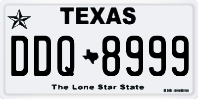 TX license plate DDQ8999