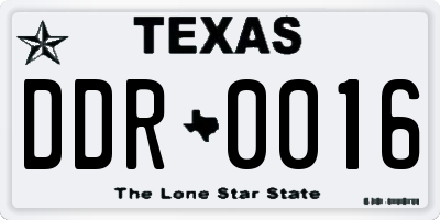 TX license plate DDR0016