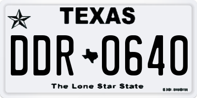 TX license plate DDR0640