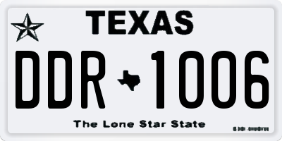 TX license plate DDR1006