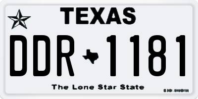 TX license plate DDR1181