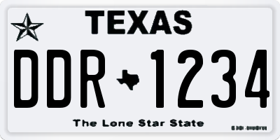 TX license plate DDR1234