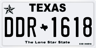 TX license plate DDR1618