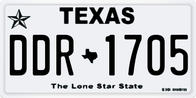 TX license plate DDR1705