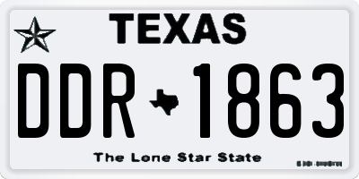 TX license plate DDR1863
