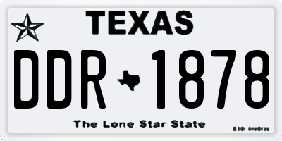 TX license plate DDR1878