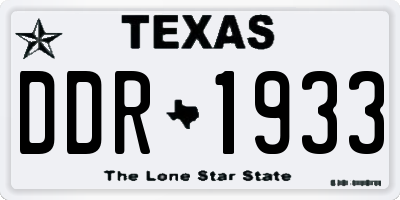 TX license plate DDR1933
