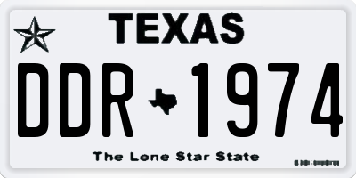TX license plate DDR1974