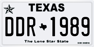 TX license plate DDR1989