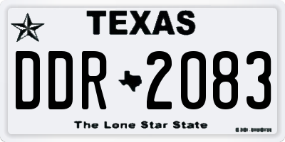 TX license plate DDR2083